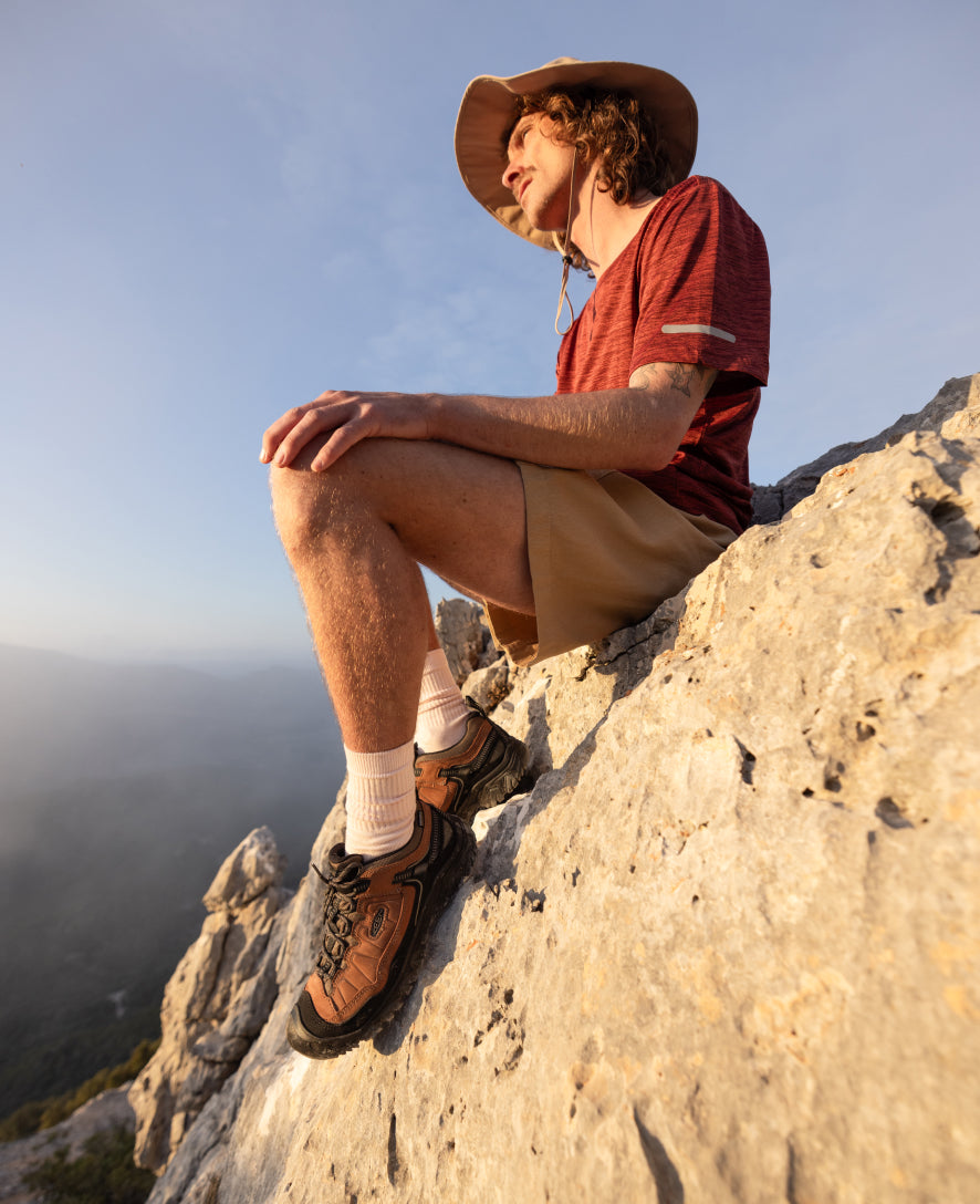 Keen Men's Targhee IV Wide Waterproof Hiking Shoe | Sea Turtle/Roasted Pecan