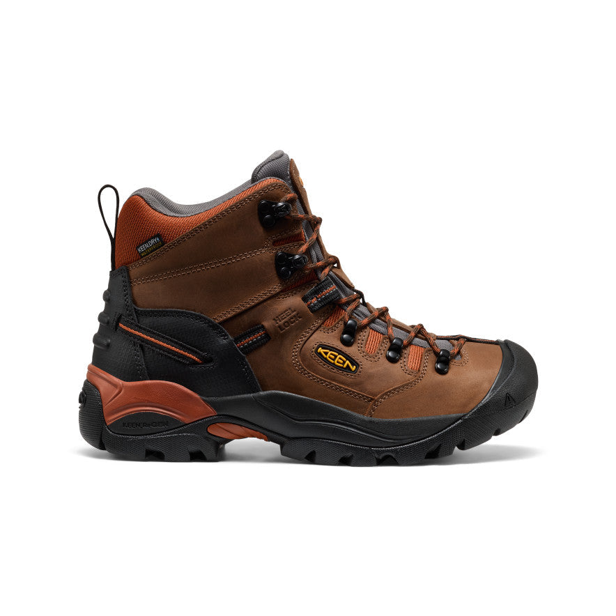 Keen Men's Pittsburgh Energy 6" Waterproof Boot (Soft Toe) | Cascade Brown/Black