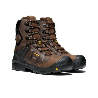 Keen Men's Dover 8" Waterproof Boot (Carbon Toe) | Dark Earth/Black
