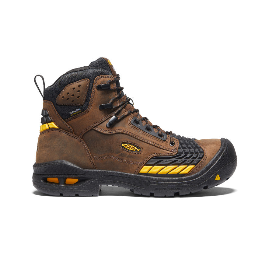 Keen Men's Troy 6" Waterproof Boot (Carbon Toe) | Dark Earth/Black