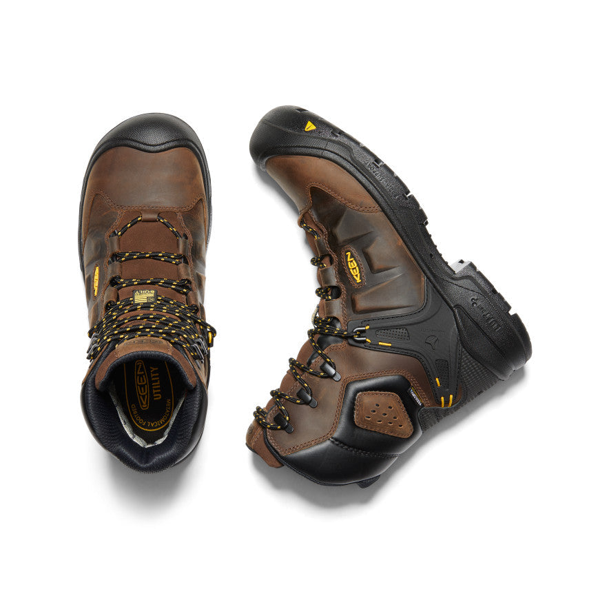 Keen Men's Dover 8" Insulated Waterproof Boot (Carbon Toe) | Dark Earth/Black