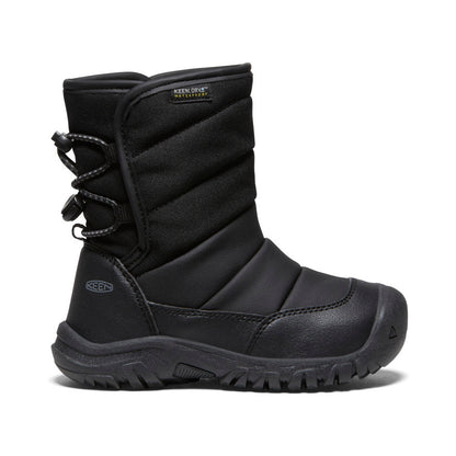 Keen Little Kids' Puffrider Waterproof Winter Boot | Black/Steel Grey