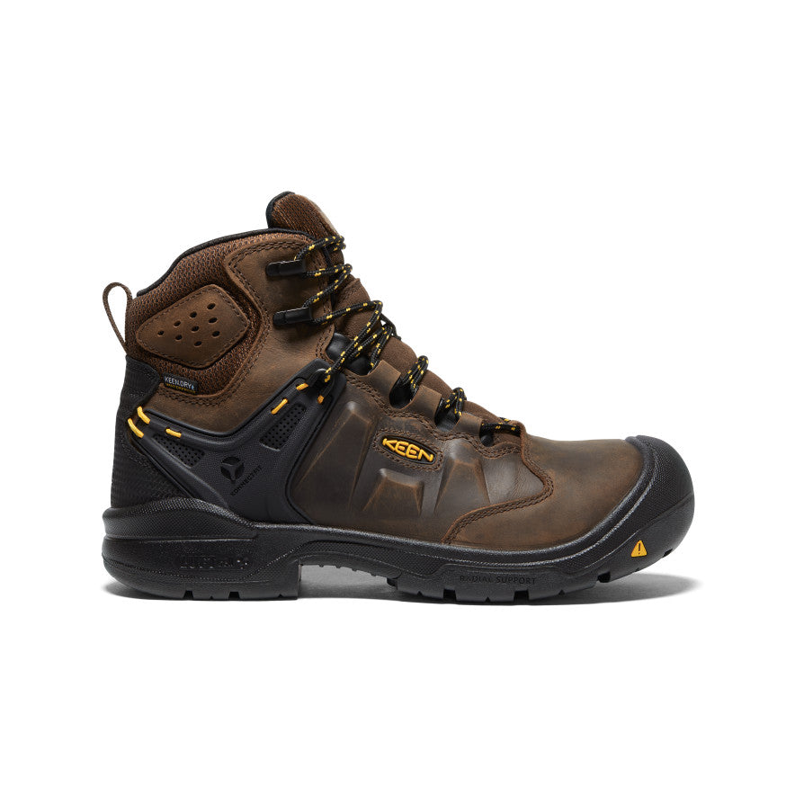 Keen Men's Dover 6" Waterproof (Carbon Toe) | Dark Earth/Black