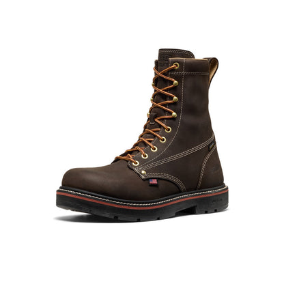 Keen Men's Liberty 8" Waterproof 90° Heel Boot (Carbon Toe) | Coffee Bean/Black