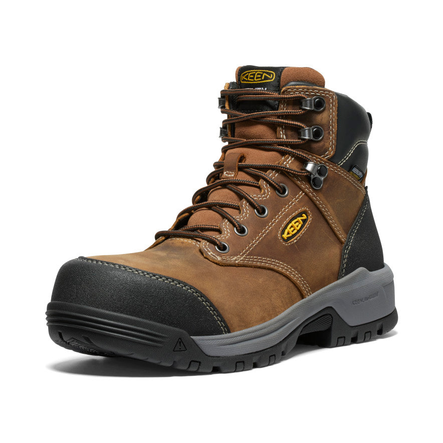 Keen Men's Evanston 6" Waterproof Boot (Carbon Toe) | Bison/Black