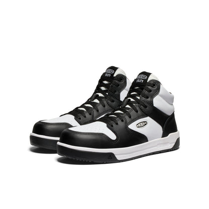 Keen Men's Overton Mid Work Shoe (Carbon Toe) | Star White/Black