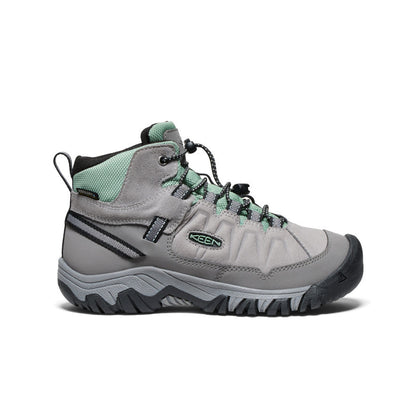 Keen Big Kids' Targhee IV Waterproof Hiking Boot | Alloy/Granite Green