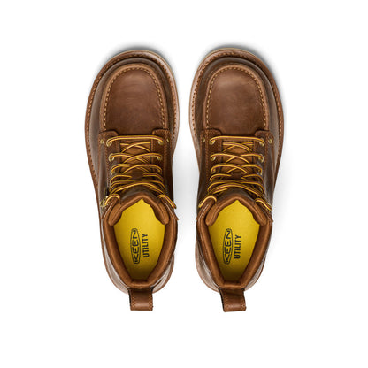 Keen Men's Cincinnati 6" Boot (Soft Toe) X Noon Goons | Leather Brown/Off White