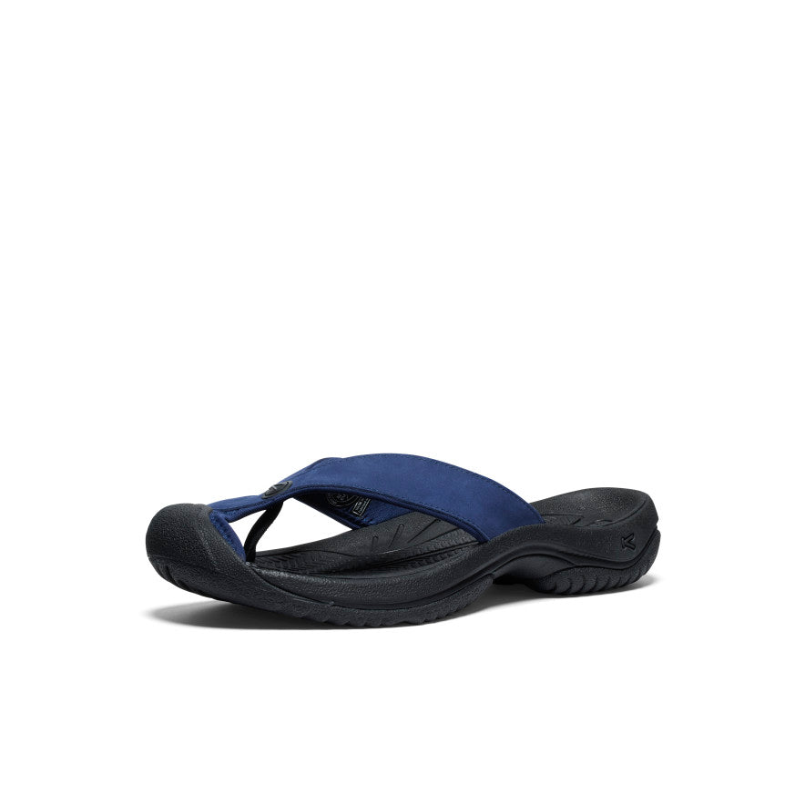 Keen Men's Waimea Leather Flip-Flop | Naval Academy/Black