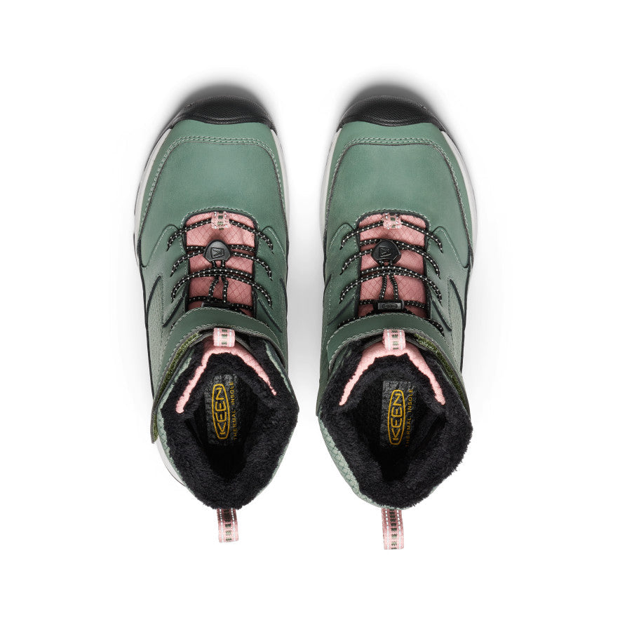 Keen Big Kids' Skua Waterproof Winter Boot | Dark Forest/Rose Elegance