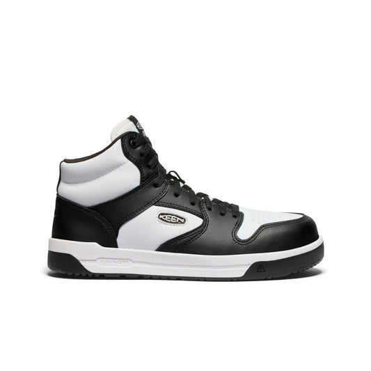 Keen Men's Overton Mid Work Shoe (Carbon Toe) | Star White/Black