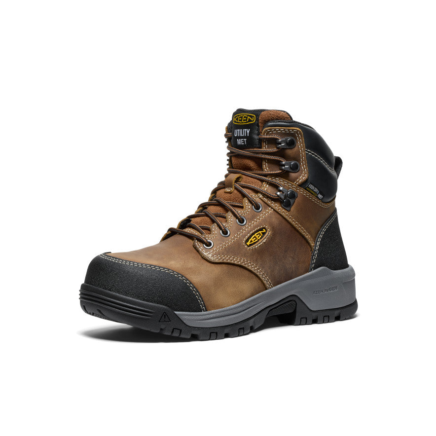 Keen Women's Evanston 6" Waterproof Boot INT MET (Carbon Toe) | Bison/Black
