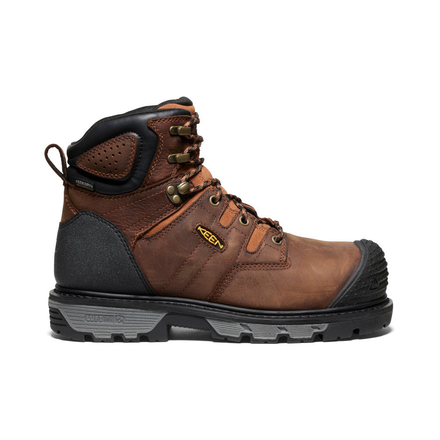 Keen Men's Camden 6" Waterproof Boot (Carbon Toe) | Leather Brown/Black