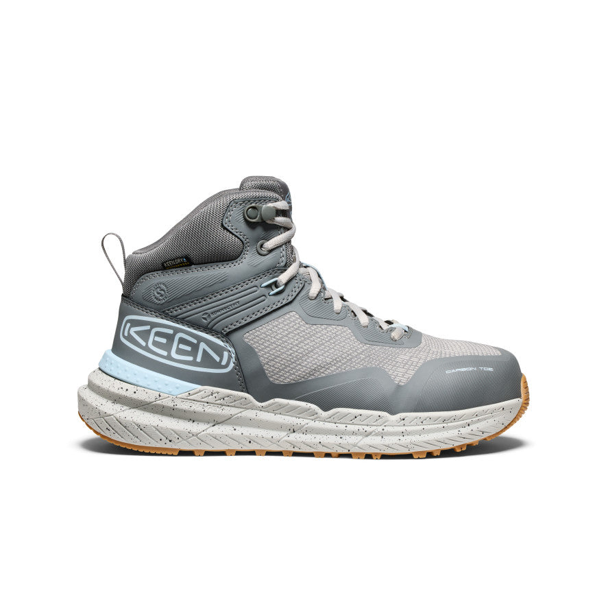 Keen Women's Synchro Waterproof Work Boot (Carbon Toe) | Steel Grey/Gum