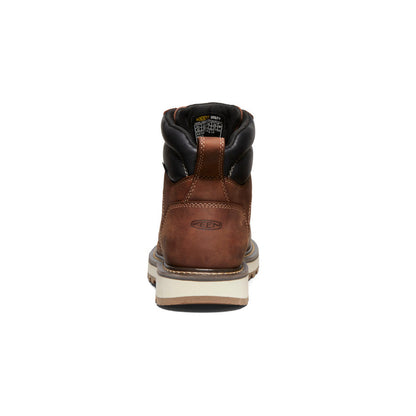 Keen Men's Cincinnati 6" Waterproof 90° Heel Boot (Carbon Toe) | Tuscan Red/Sandshell