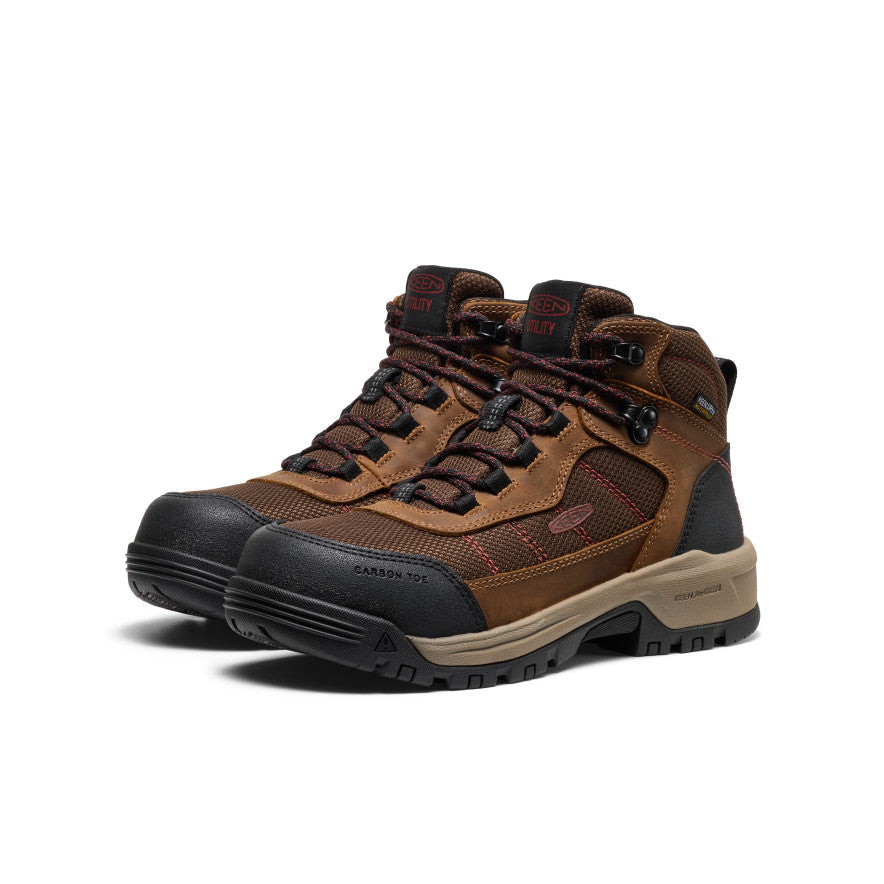 Keen Women's Skokie Waterproof Work Boot (Carbon Toe) | Bison/Black