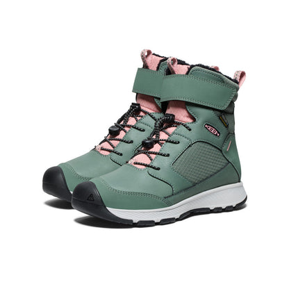 Keen Big Kids' Skua Waterproof Winter Boot | Dark Forest/Rose Elegance
