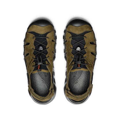 Keen Men's Hyperport Fisherman Leather Sandal | Dark Olive/Black