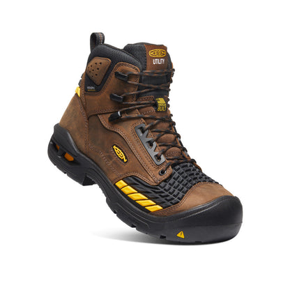 Keen Men's Troy 6" Waterproof Boot (Carbon Toe) | Dark Earth/Black