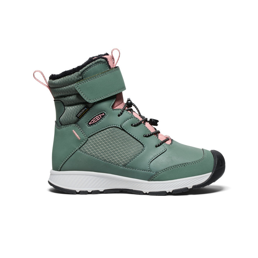 Keen Big Kids' Skua Waterproof Winter Boot | Dark Forest/Rose Elegance