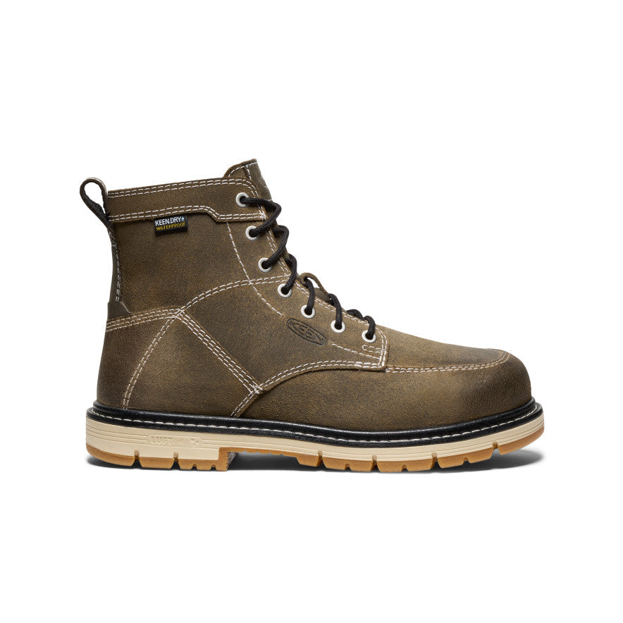 Keen Women's San Jose 6" Waterproof 90° Heel Boot (Aluminum Toe) | Steel Grey/Gum