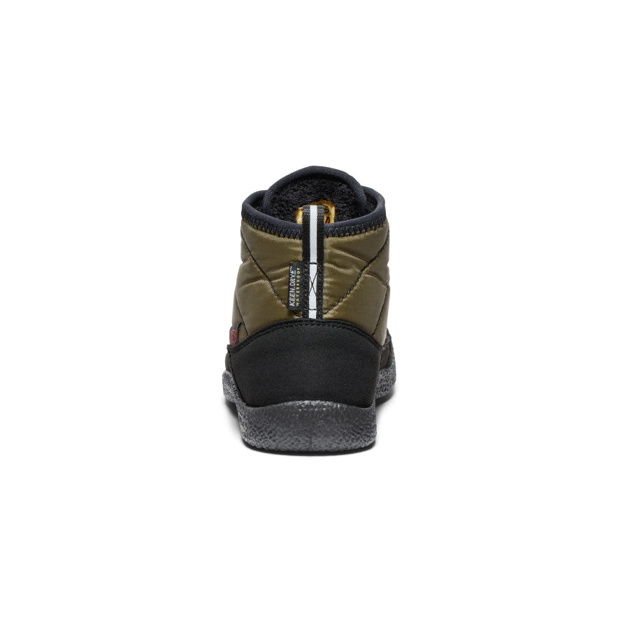 Keen Big Kids' Howser II Waterproof Chukka | Dark Olive/Gold Flame
