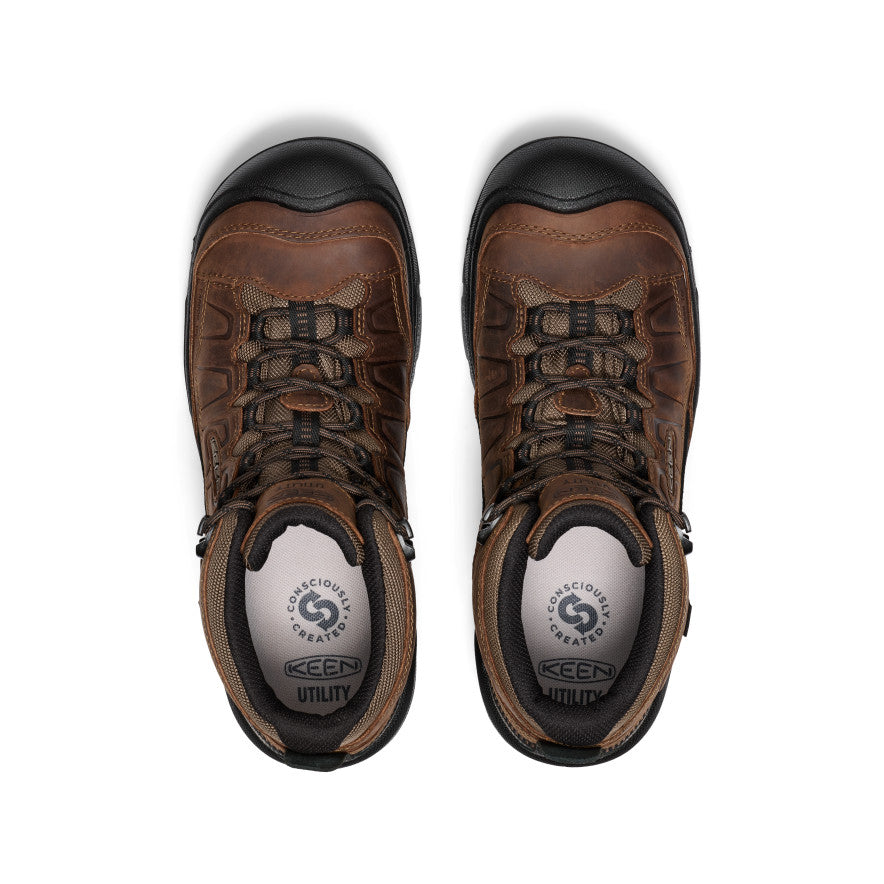 Keen Men's Targhee IV Waterproof Work Boot (Carbon Toe) | Dark Earth/Black