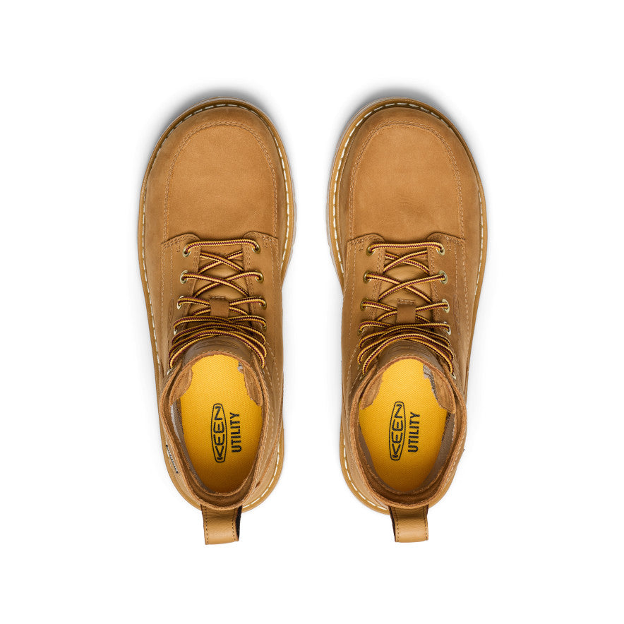 Keen Men's San Jose 6" Waterproof 90° Heel Boot (Aluminum Toe) | Bistre/Gum