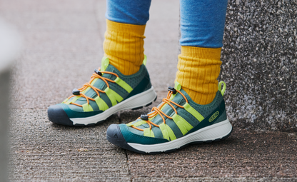 Keen Big Kids' Motozoa Sneaker | Sea Moss/Scarlet Ibis