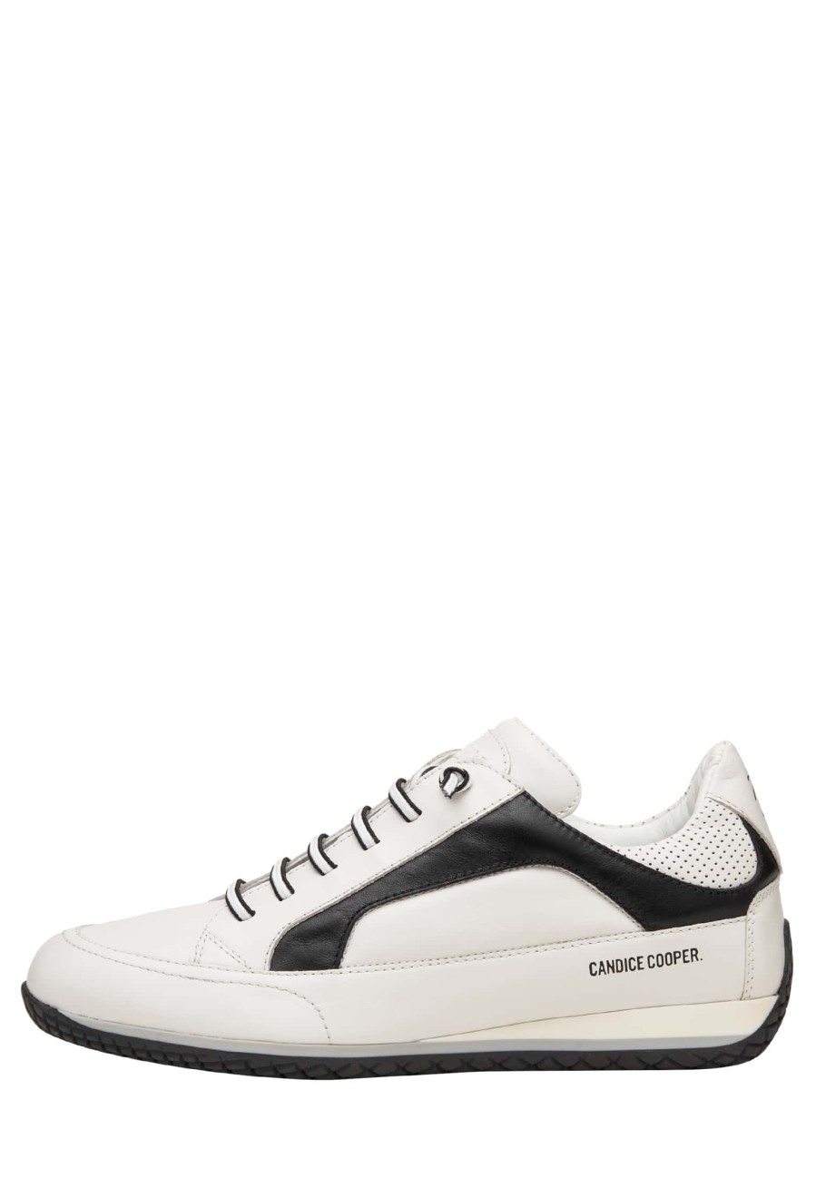 Hommes Candice Cooper | Baskets En Cuir Blanc-Noir -Runlo Flash