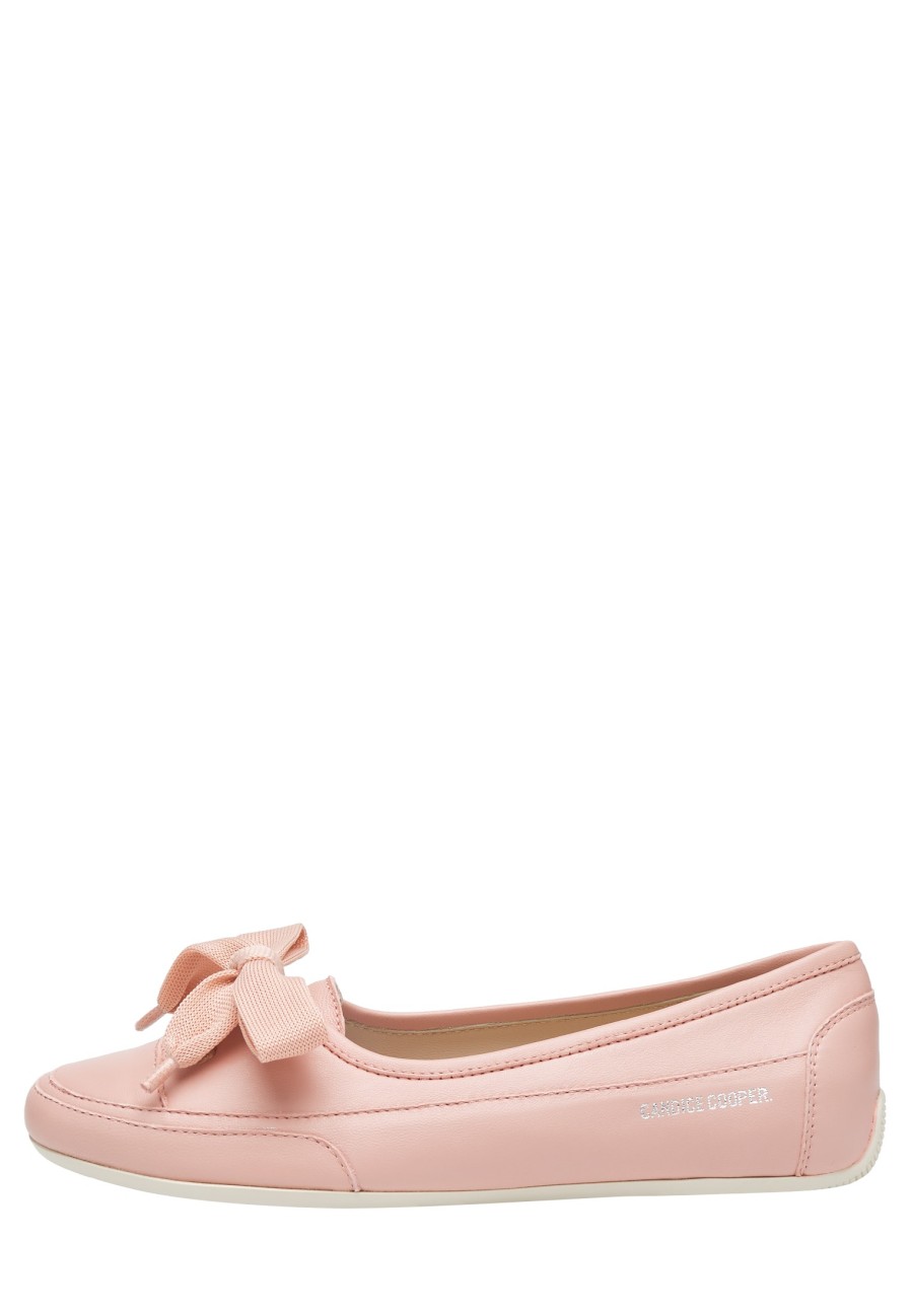 Hommes Candice Cooper | Candy Bow - Ballerines En Cuir - Rose