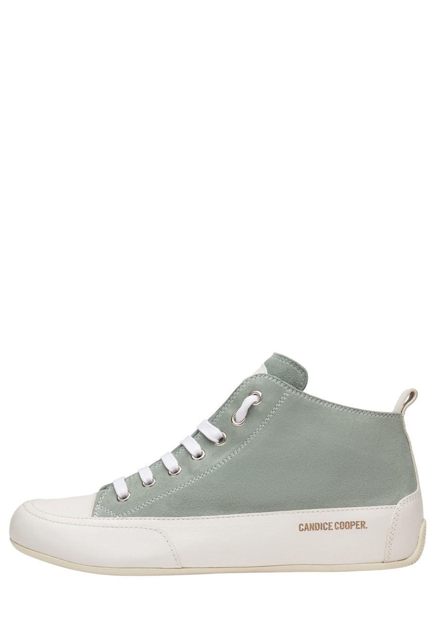 Hommes Candice Cooper | Baskets Cheville En Daim Et Cuir Vert -Mid S