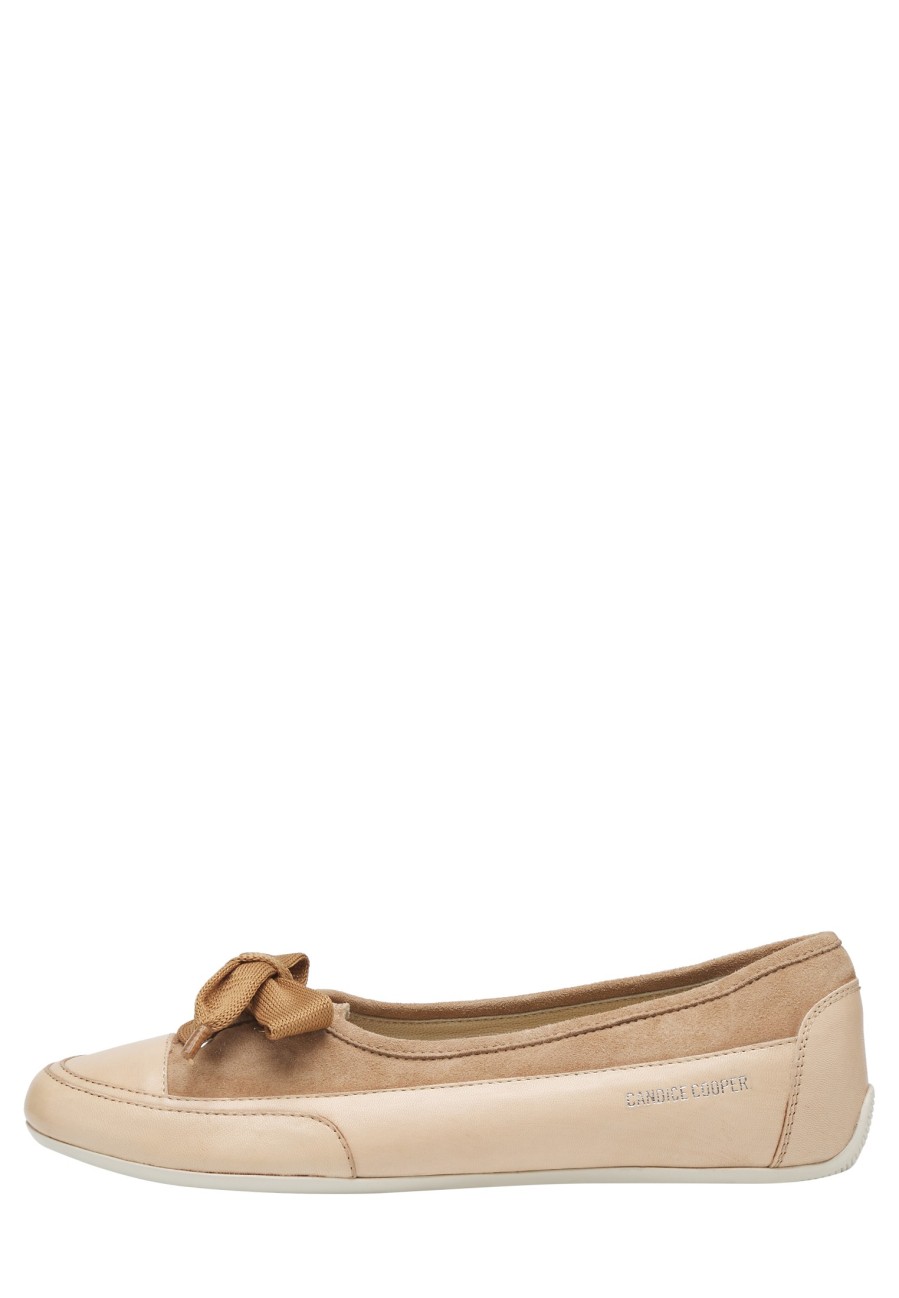 Femmes Candice Cooper | Candy Bow - Ballerines En Cuir Poli Et Daim - Marron