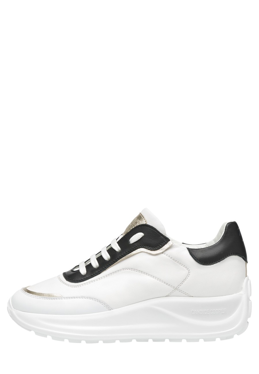 Hommes Candice Cooper | Spark 010 - Baskets En Cuir - Blanc-Noir