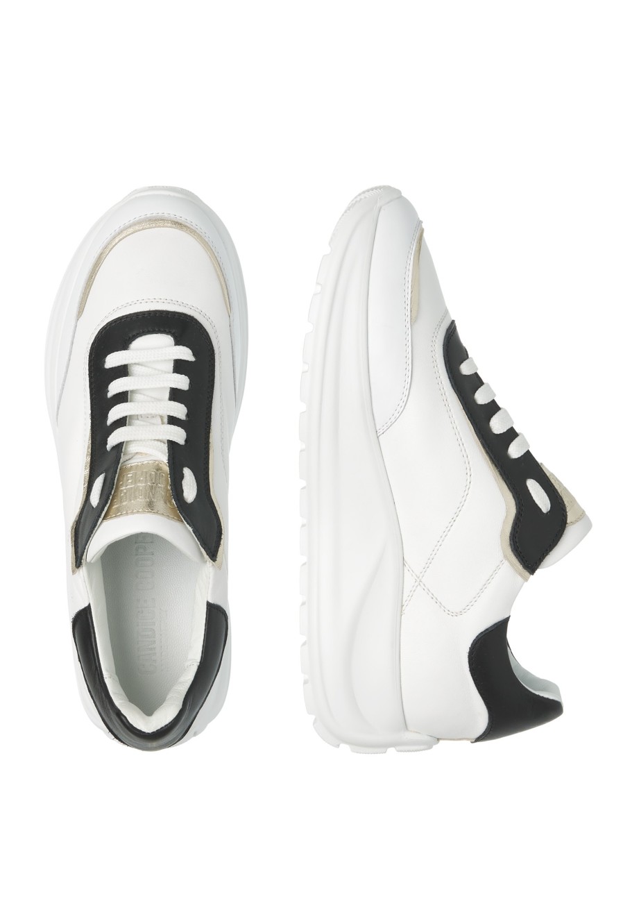 Hommes Candice Cooper | Spark 010 - Baskets En Cuir - Blanc-Noir