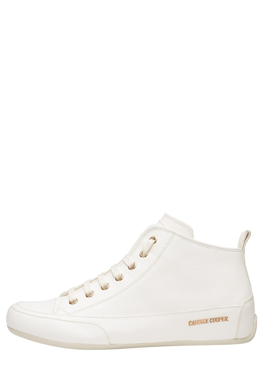 Femmes Candice Cooper | Baskets Cheville En Cuir Blanc -Mid S