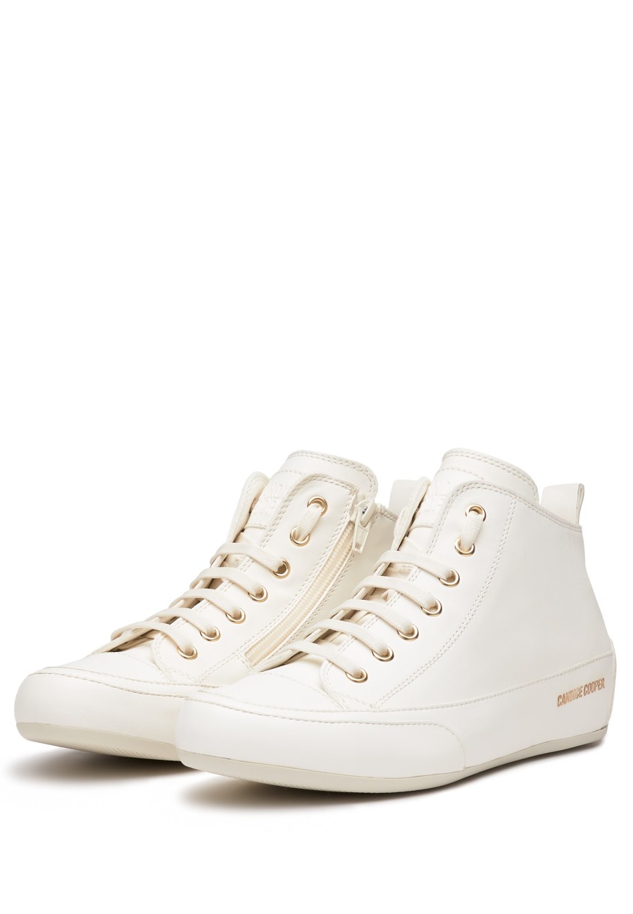 Femmes Candice Cooper | Baskets Cheville En Cuir Blanc -Mid S