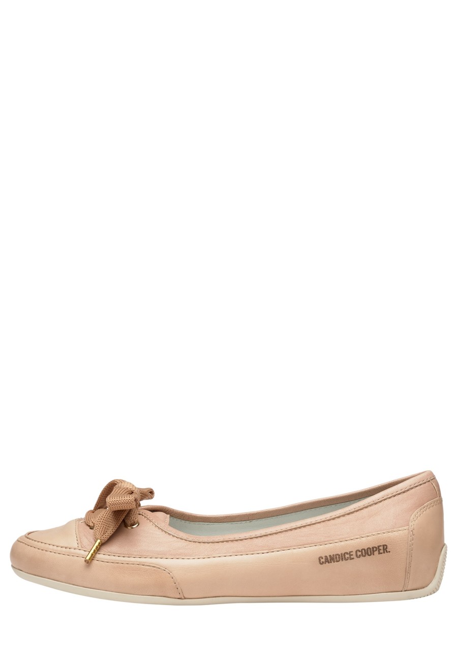 Hommes Candice Cooper | Ballerines En Cuir Poli Marron Clair - Candy Bow