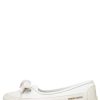 Hommes Candice Cooper | Candy Bow - Ballerines En Cuir Poli - Blanc