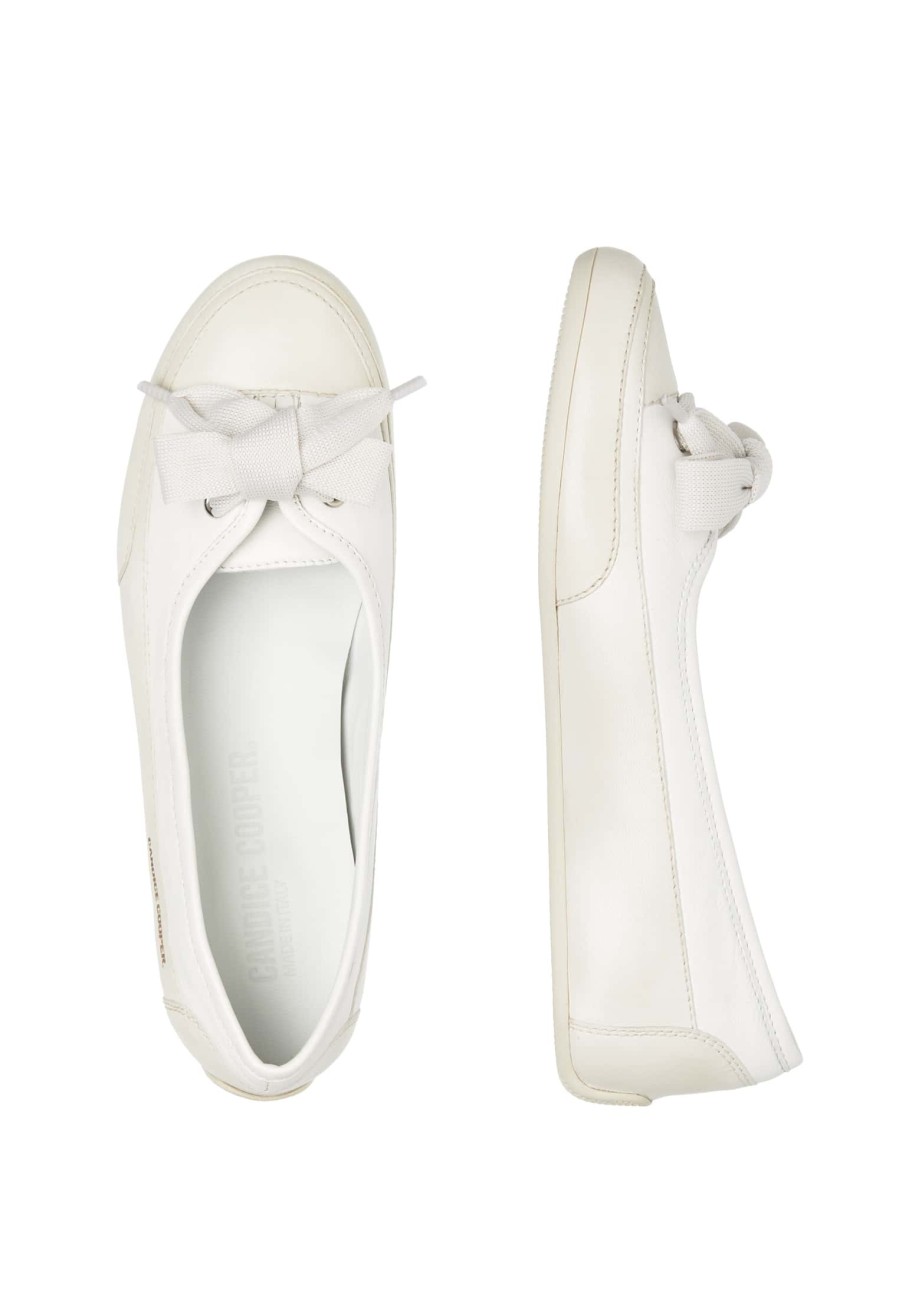 Femmes Candice Cooper | Candy Bow - Ballerines En Cuir Poli - Blanc