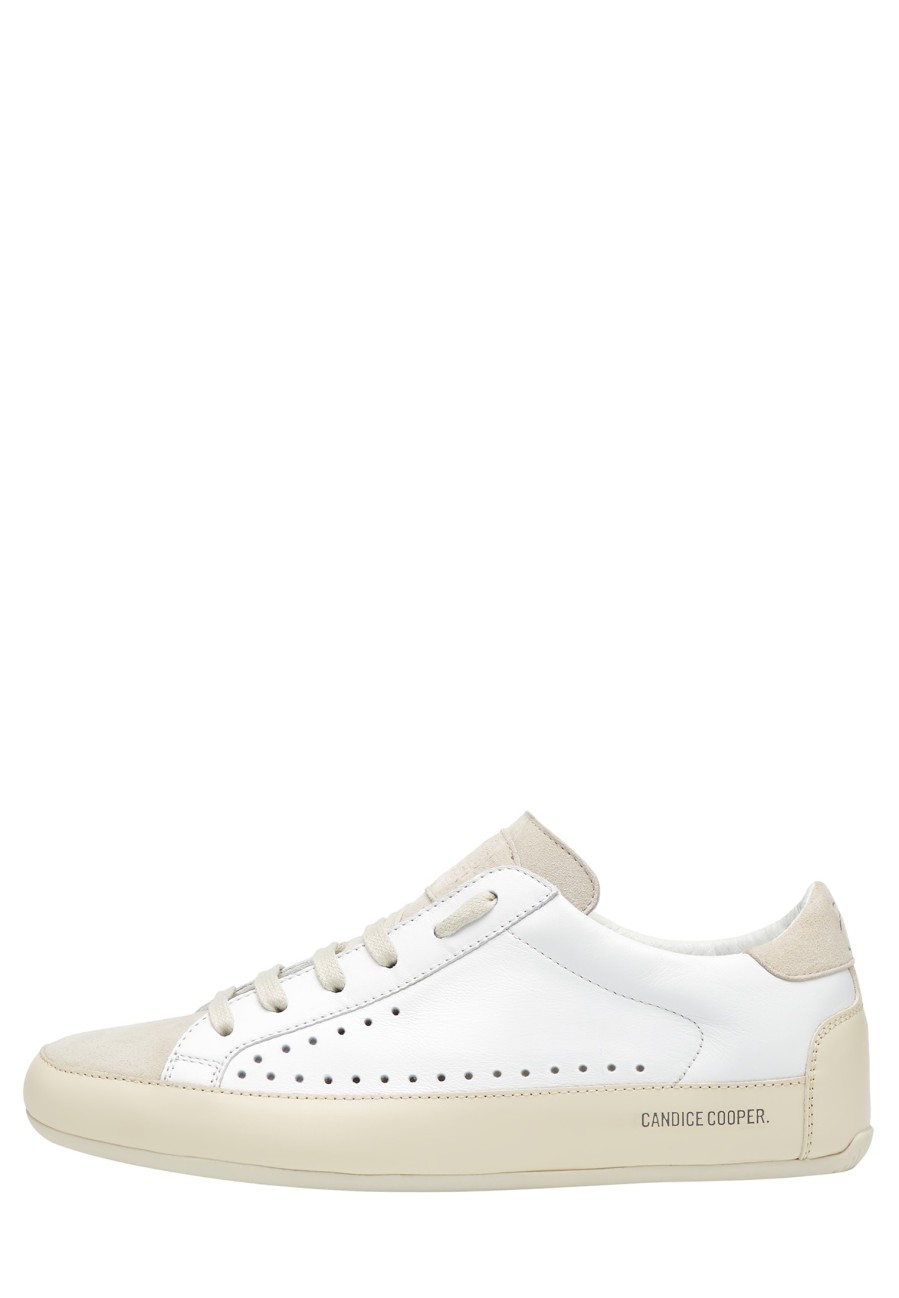 Femmes Candice Cooper | Dafne - Baskets En Cuir Et Daim - Blanc-Gris