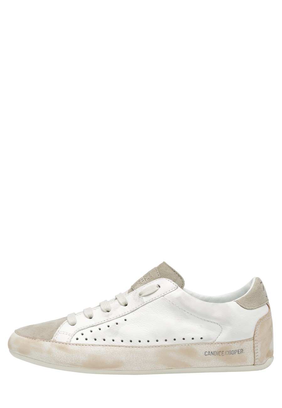 Femmes Candice Cooper | Dafne - Baskets En Cuir Et Daim - Blanc-Gris