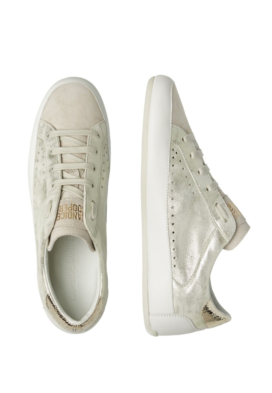 Hommes Candice Cooper | Dafne - Baskets En Cuir Et Daim - Blanc-Gris