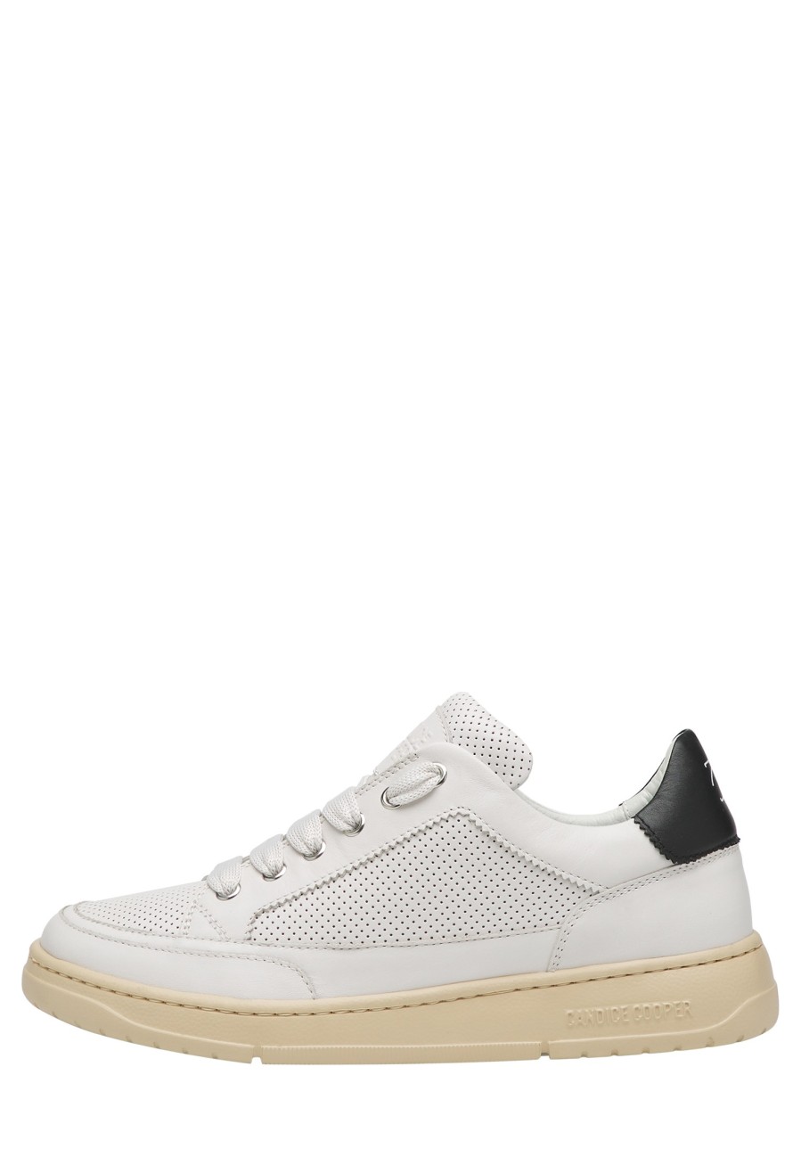 Hommes Candice Cooper | Velanie Zig - Baskets En Cuir Nappa - Blanc-Noir