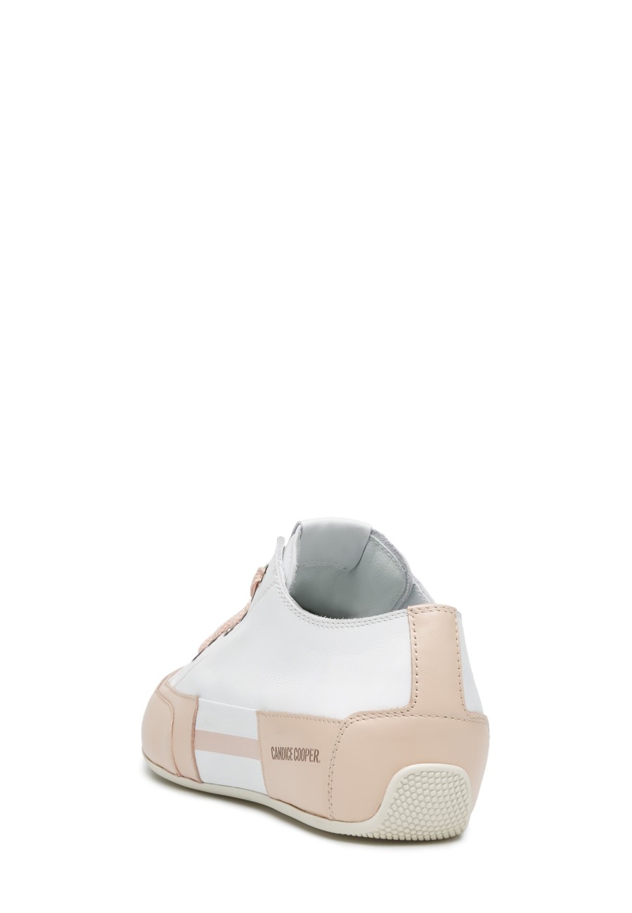 Hommes Candice Cooper | Rock Patch S - Baskets En Cuir - Blanc-Rose