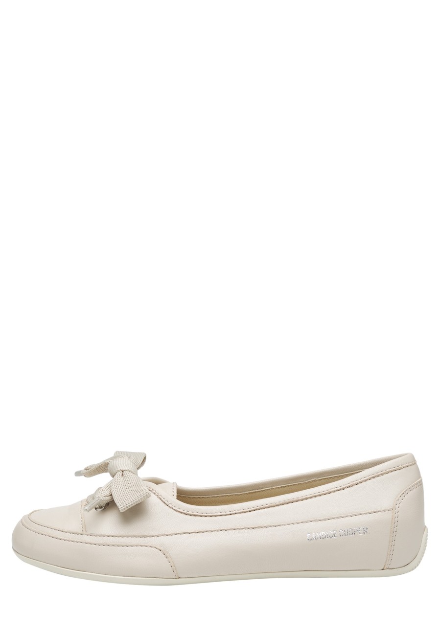 Femmes Candice Cooper | Candy Bow - Ballerines En Cuir - Blanc