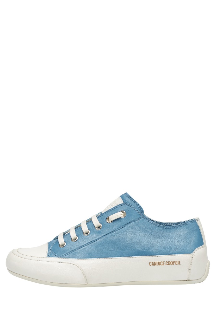 Femmes Candice Cooper | Rock S - Baskets En Cuir Poli - Creme-Bleu Clair