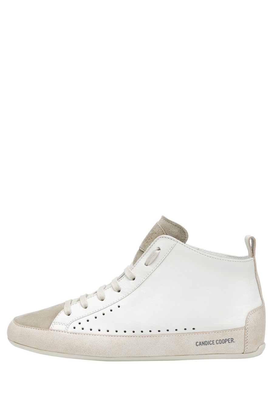 Hommes Candice Cooper | Dafne Mid - Baskets Cheville En Cuir Et Daim - Blanc-Gris