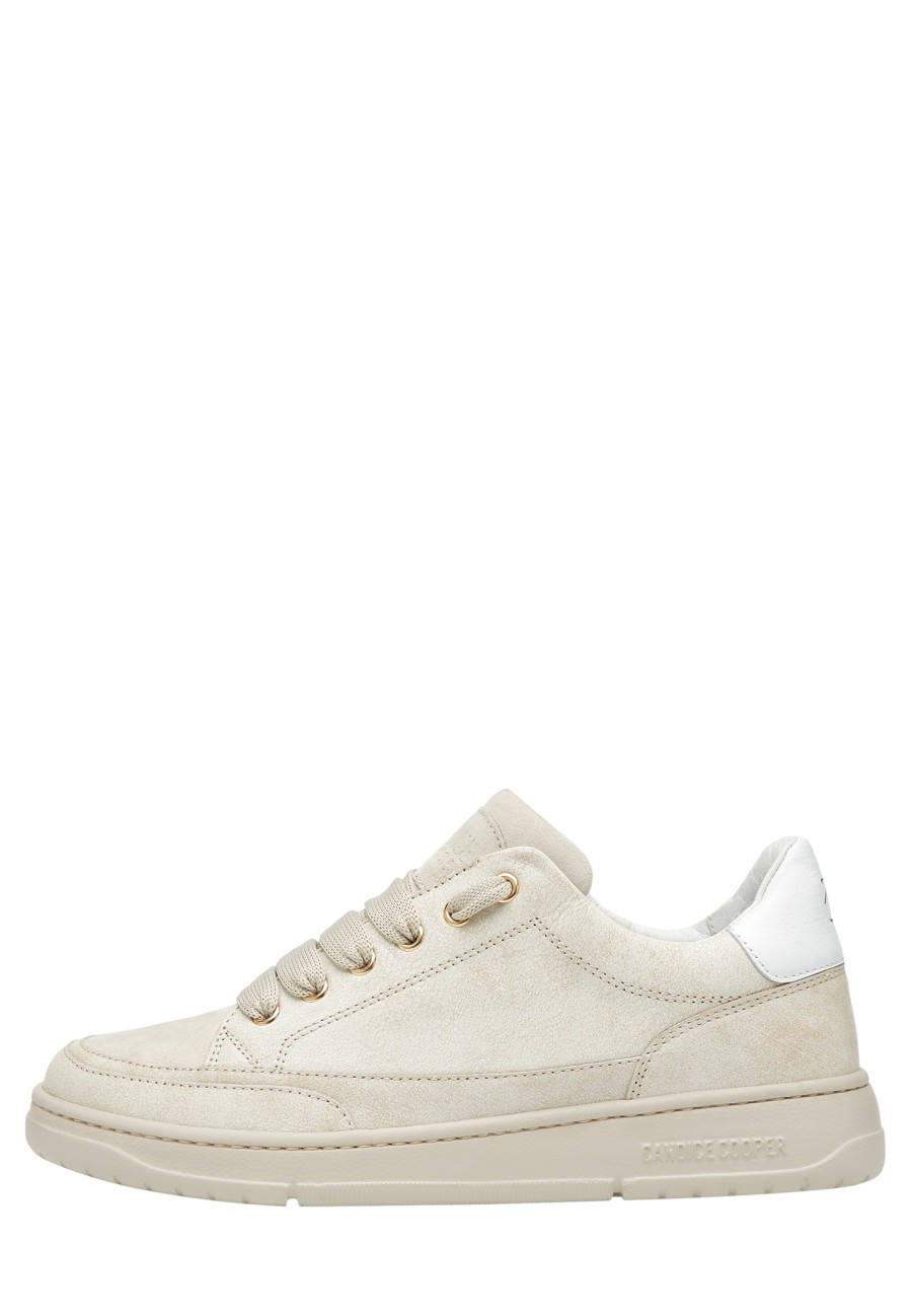 Hommes Candice Cooper | Velanie Chic - Baskets En Cuir Et Daim - Beige-Blanc