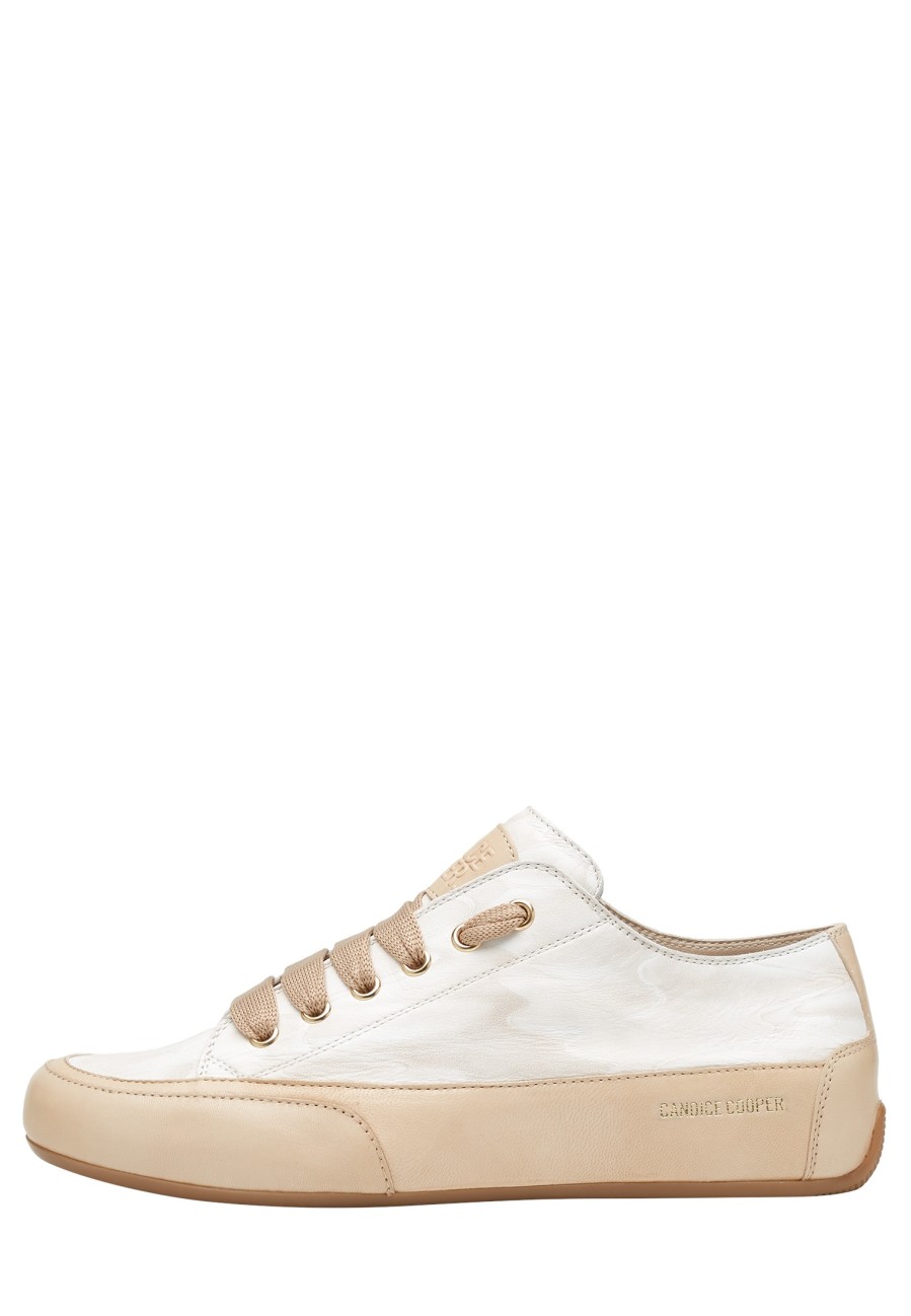 Femmes Candice Cooper | Rock Chic S - Baskets En Cuir - Blanc-Beige